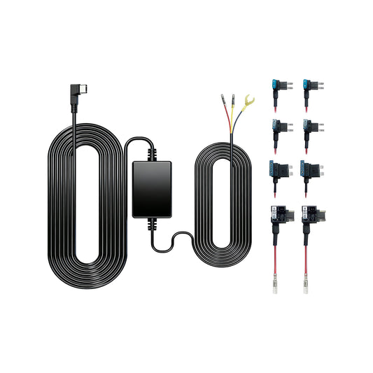 GKU Dash Cam Hardwire Kit, Type-C ACC with Fuse Tap, 3M Cable, Low Voltage Protection for 24H Parking Mode
