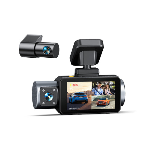 GKU D1000 4K+1080P+1080P 3-Channel Dash Cam