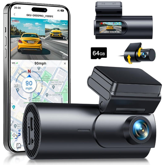 GKU D600Pro 4K WiFi GPS With 1.47 Inch IPS Screen Dash Cam - gkutech
