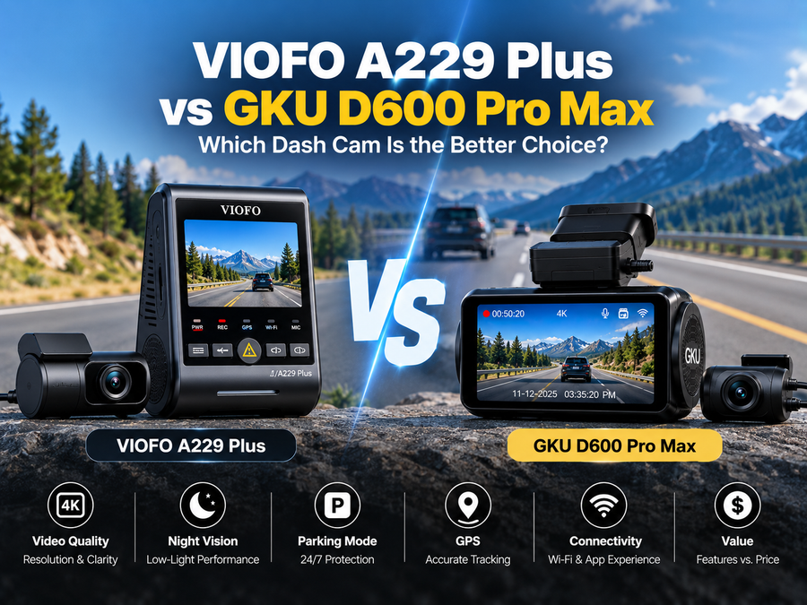 VIOFO A229 Plus vs GKU D600 Pro Max: 2K vs 4K Dash Cam Comparison