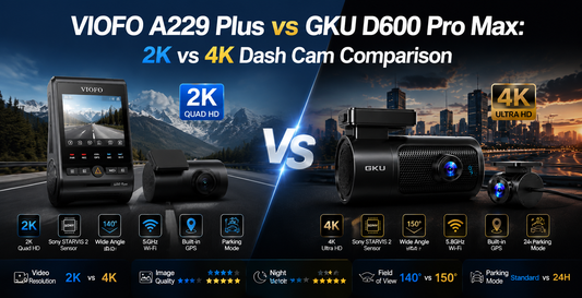 VIOFO A229 Plus vs GKU D600 Pro Max: 2K vs 4K Dash Cam Comparison