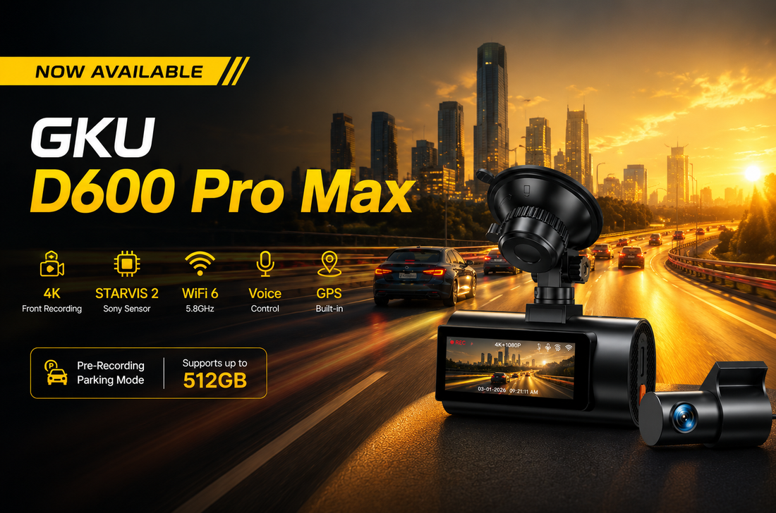 Introducing the GKU D600 Pro Max: A Smarter 4K Front and Rear Dash Cam with STARVIS 2 and WiFi 6