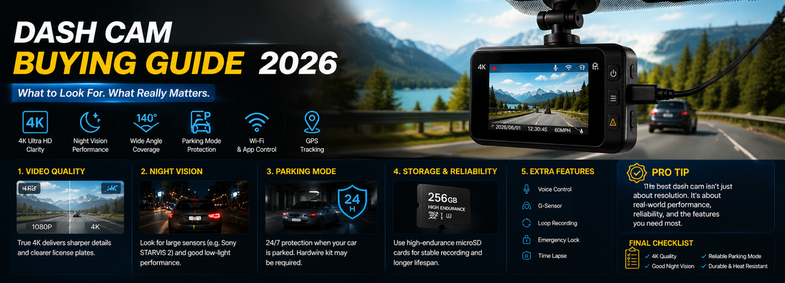 Dash Cam Buying Guide 2026: How to Choose the Best Dash Cam for Your Car