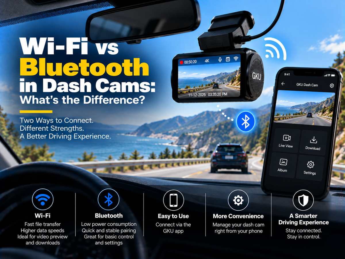 Wi-Fi vs Bluetooth in Dash Cams: What’s the Difference?