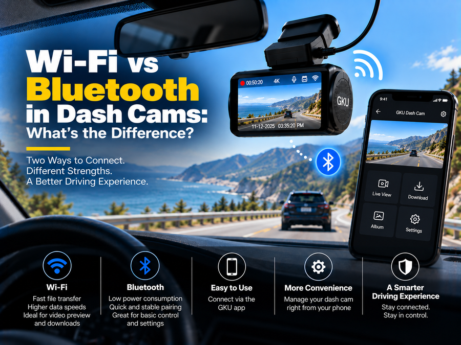 Wi-Fi vs Bluetooth in Dash Cams: What’s the Difference?