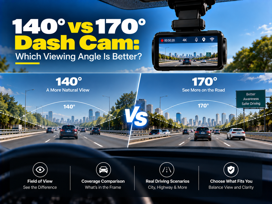 140° vs 170° Dash Cam: Which Viewing Angle Is Better?
