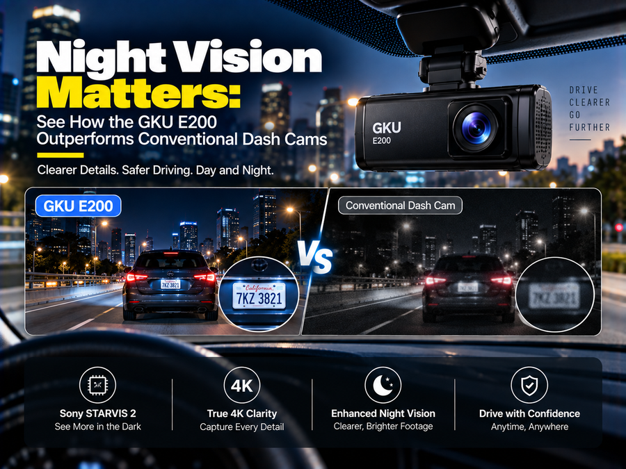 Night Vision Matters: See How the GKU E200 Outperforms Conventional Dash Cams