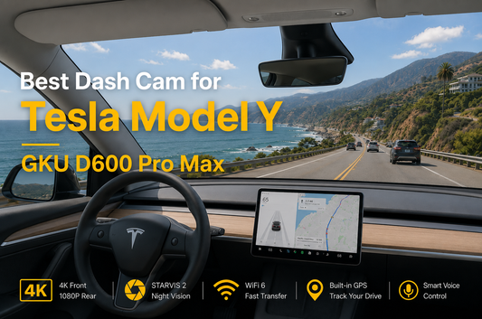 Best Dash Cam for Tesla Model Y: GKU D600 Pro Max