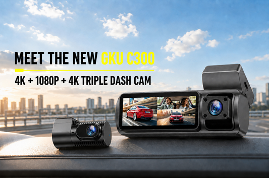 Meet the GKU C300: A 4K Triple Dash Cam for Complete Coverage