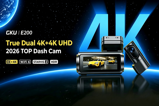 GKU E200 Dash Cam: 4K+4K Dual Recording&Sony Sensor, Your Practical Intelligent Driving Protector