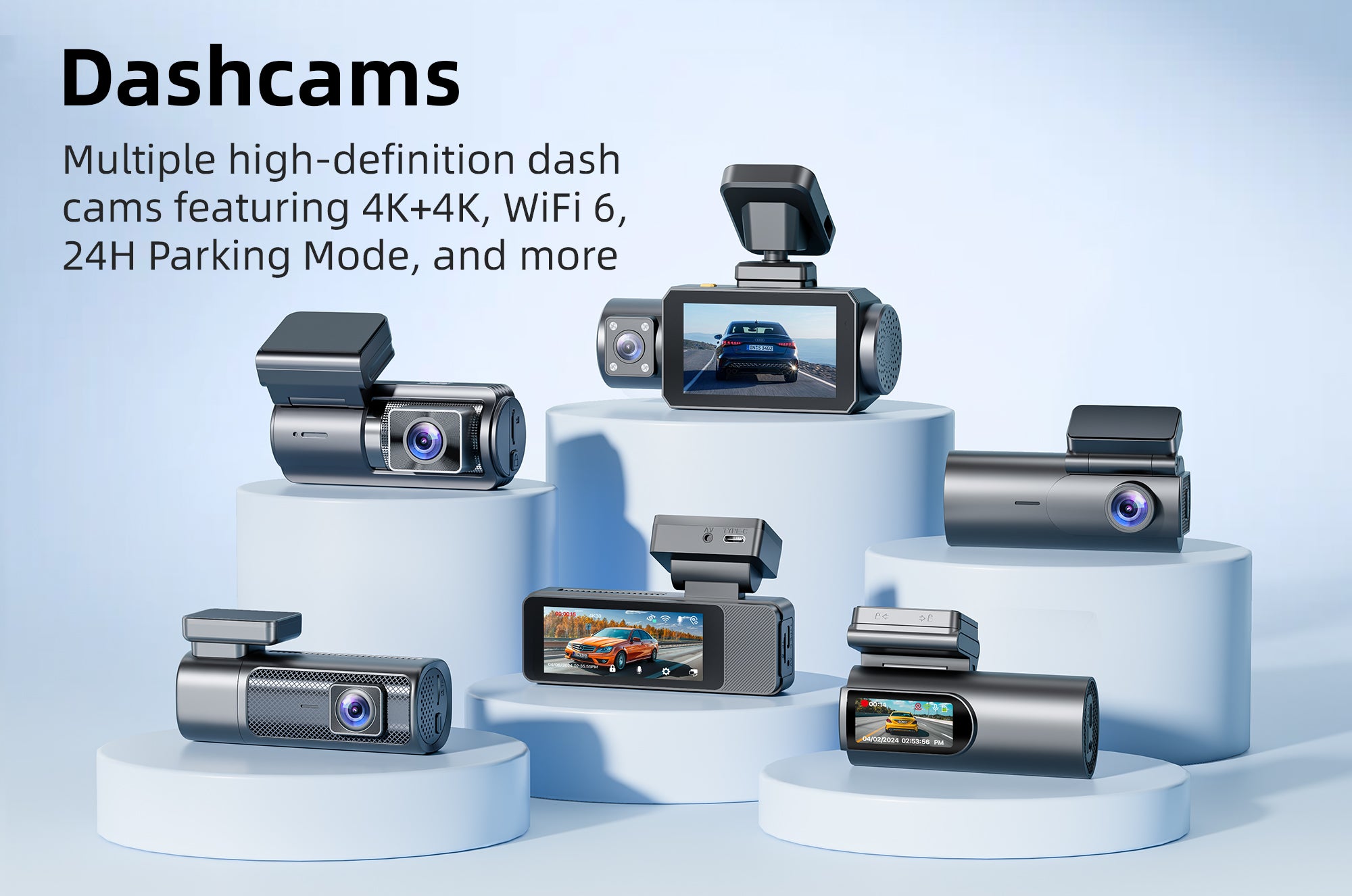 GKU Dash Cam – 4K Front & Rear Dash Cam for Cars, Trucks & Uber