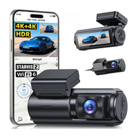 GKU E200 Dual 4K Dash Cam | Sony STARVIS 2 HDR Front & Rear Camera with Voice Control