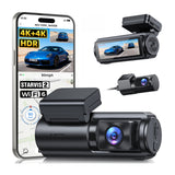 GKU E200 4K+4K Dash Cam Front and Rear, STARVIS 2 Sensor, HDR Night Vision