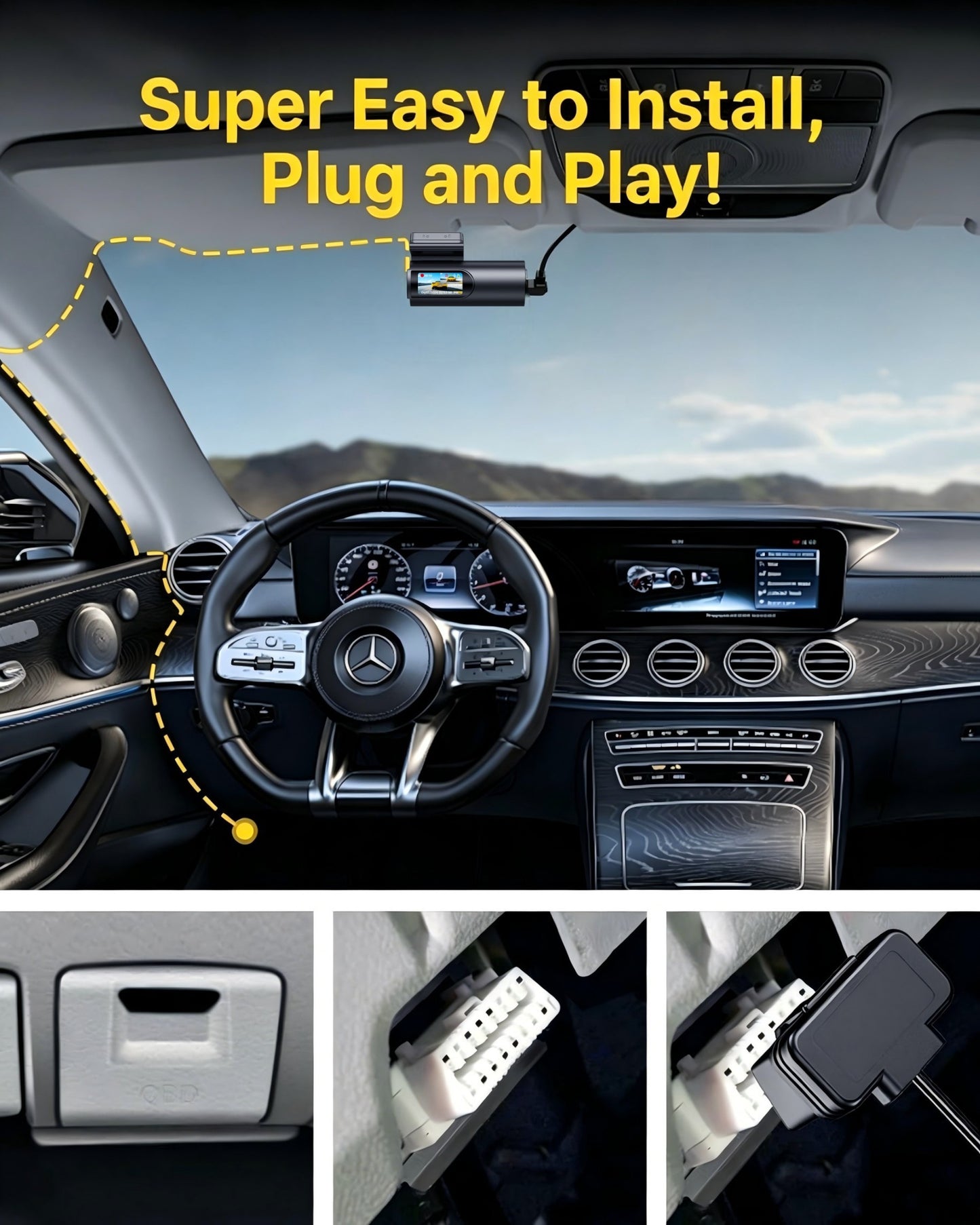 GKU USB C to OBD Hardwire Kit for Dash Cam | Enable 24H Parking Mode & Easy Power