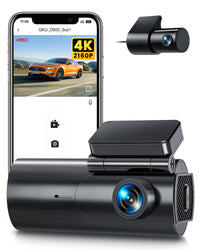 GKU D600 4K Dash Cam Front and Rear, WiFi&APP Control