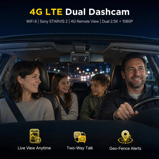 GKU C600 4G LTE Dual Dash Cam with Remote Monitoring & GPS