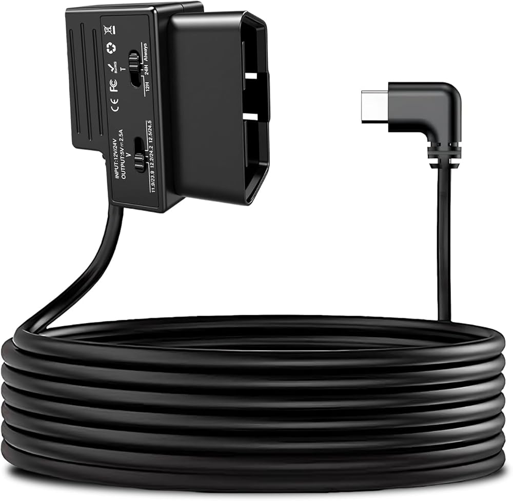 GKU USB C to OBD Hardwire Kit for Dash Cam | Enable 24H Parking Mode & Easy Power
