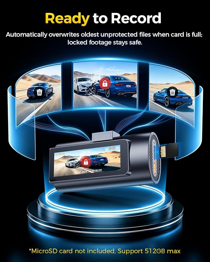 GKU D600 Pro Max 4K Dash Cam Front and Rear, STARVIS 2 Sensor, 5.8