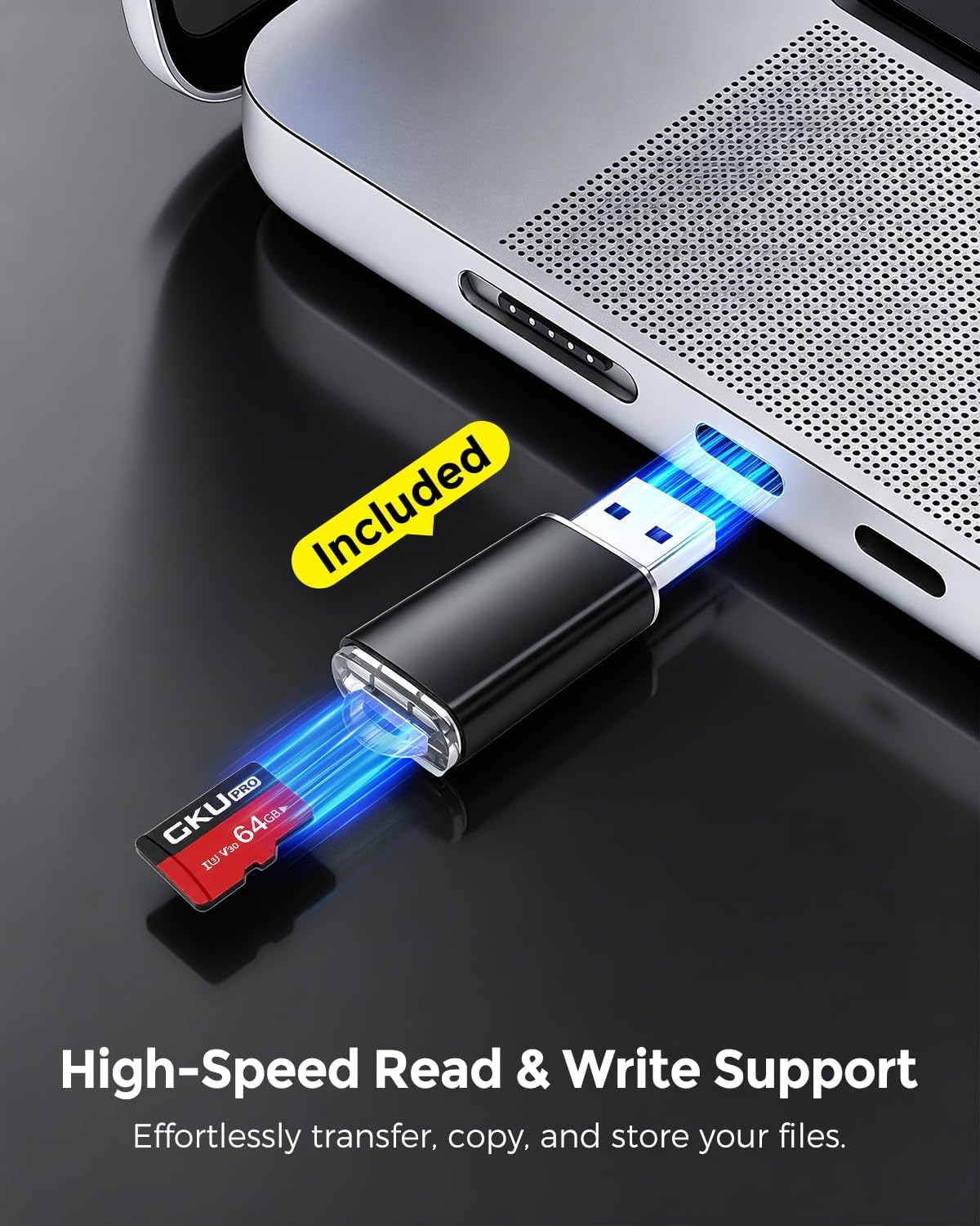 GKU 64GB High Endurance MicroSD Card for Dash Cam, U3 V30 Memory Card with USB Card Reader, Supports Continuous Loop Recording & 4K Video Recording