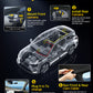 GKU C300 4K+1080P+4K Triple Dash Cam| Front, Cabin & Rear Camera for Rideshare Drivers with GPS & Voice Control, 64GB Card Pre-installed