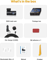 GKU D200 UHD 4K Dash Cam Front Camera | 5.8GHz WiFi, WDR, Loop Recording
