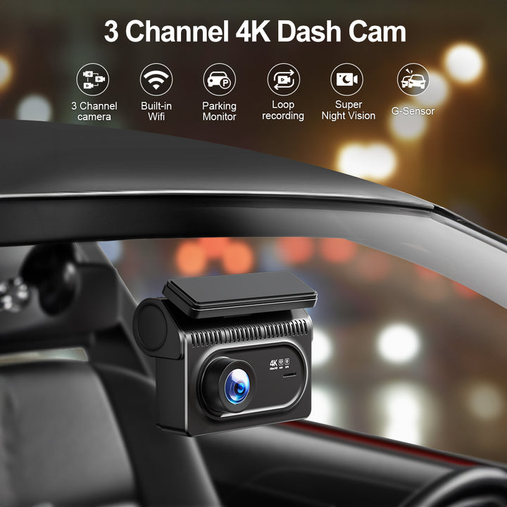 GKU 4K Dashcam Auto Vorne Hinten WiFi GPS Dash Cam,4K+2,5K Dual  Autokamera,2.4'' IPS Auto Kamera,170° Weitwinkel  WDR,Nachtsicht,Bewegungserkennung,G-Sensor,Parküberwachung, Loop  Aufnahme,Max 512GB: : Elektronik & Foto