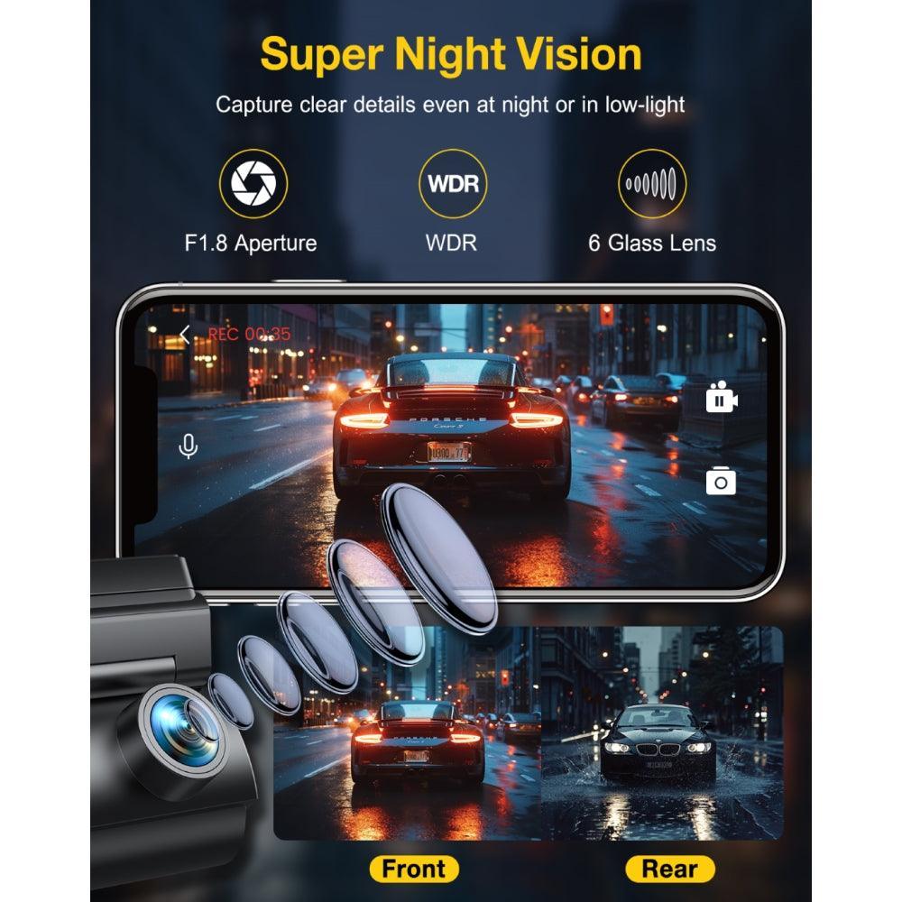 GKU D600Pro 4K WiFi GPS z kamerą samochodową z ekranem IPS o przekątnej 1,47 cala