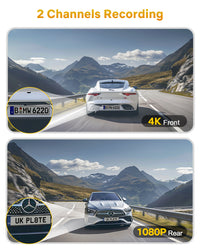 GKU D900 4K Dash Cam Front and Rear | STARVIS Sensor