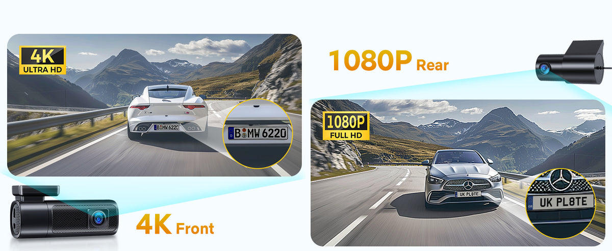 4K Front+1080P Rear Recording