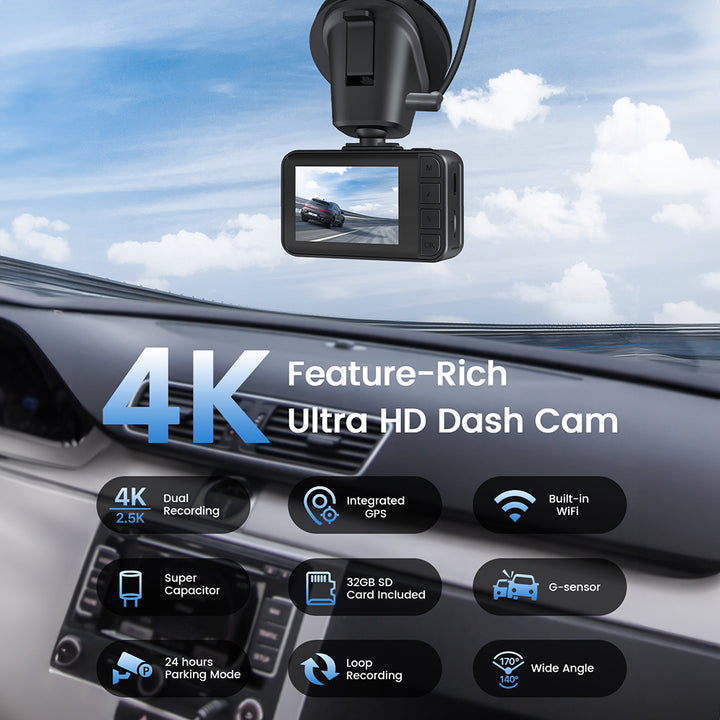 Dashcam Full HD Dual Dashcam Vorne Hinten mit GPS-Tracking