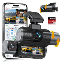GKU D1000 3 Channel 5.8GHz WiFi Dash Cam - gkutech