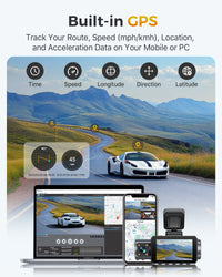 GKU D1000 3 Channel 5.8GHz WiFi Dash Cam - gkutech