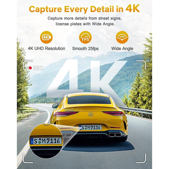 GKU D200 Ultra HD 4K Front Dash Cam - gkutech