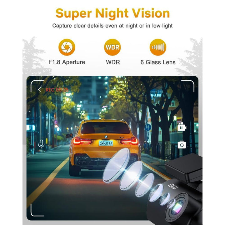 GKU D200 Ultra HD 4K Front Dash Cam - gkutech