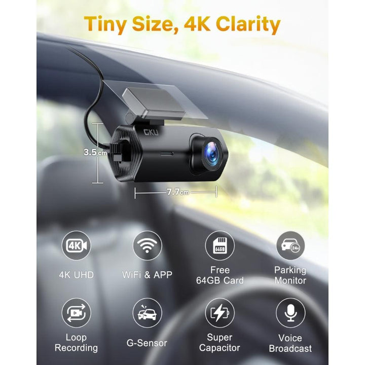GKU D200 Ultra HD 4K Front Dash Cam - gkutech