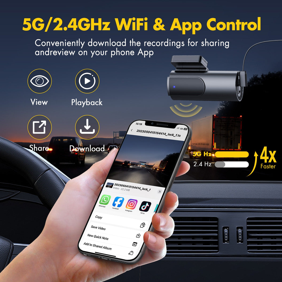 GKU D600 4K/2.5K WiFi Dash Cam - gkutech