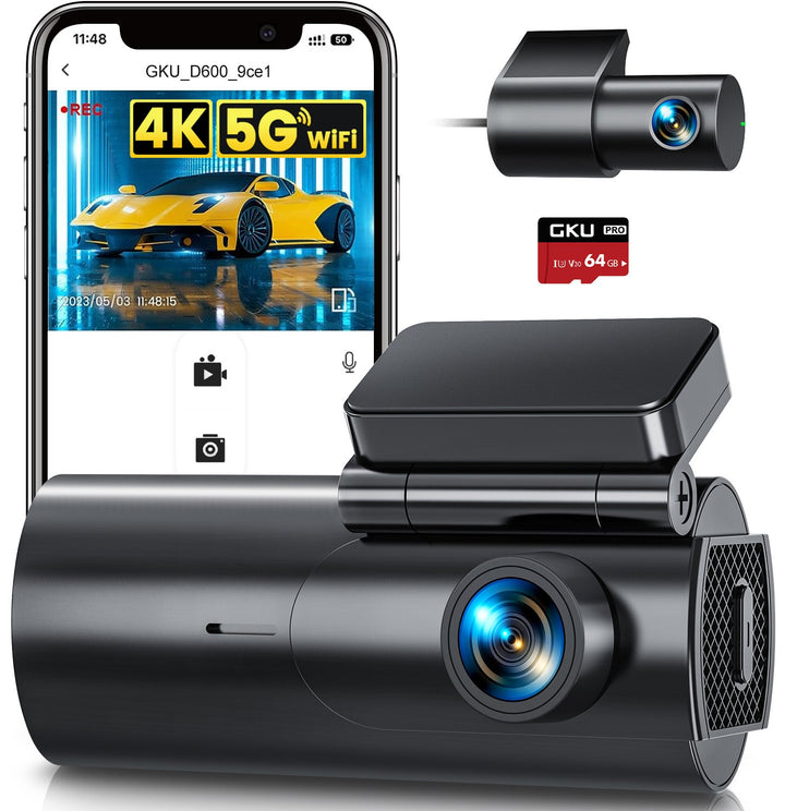 GKU D600 4K/2.5K WiFi Dash Cam - gkutech