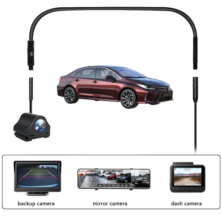 GKU D600 Dashcam Rear Camera with 6 - Meter Extension Cable - gkutech