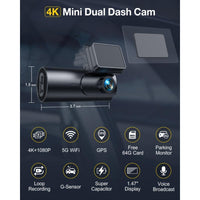 GKU D600Pro 4K WiFi GPS With 1.47 Inch IPS Screen Dash Cam - gkutech