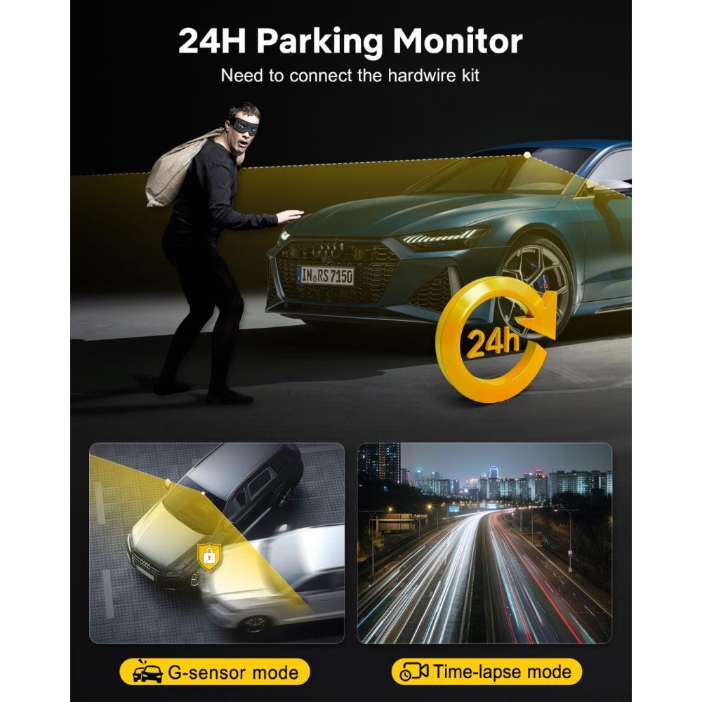 GKU D700 4K+1080P 5G WiFi GPS 3.18 Inch Touch Screen Dash Cam,64GB