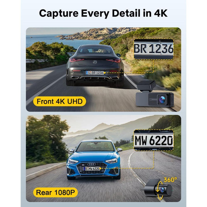 GKU D700 4K+1080P 5G WiFi GPS 3.18 Inch Touch Screen Dash Cam - gkutech