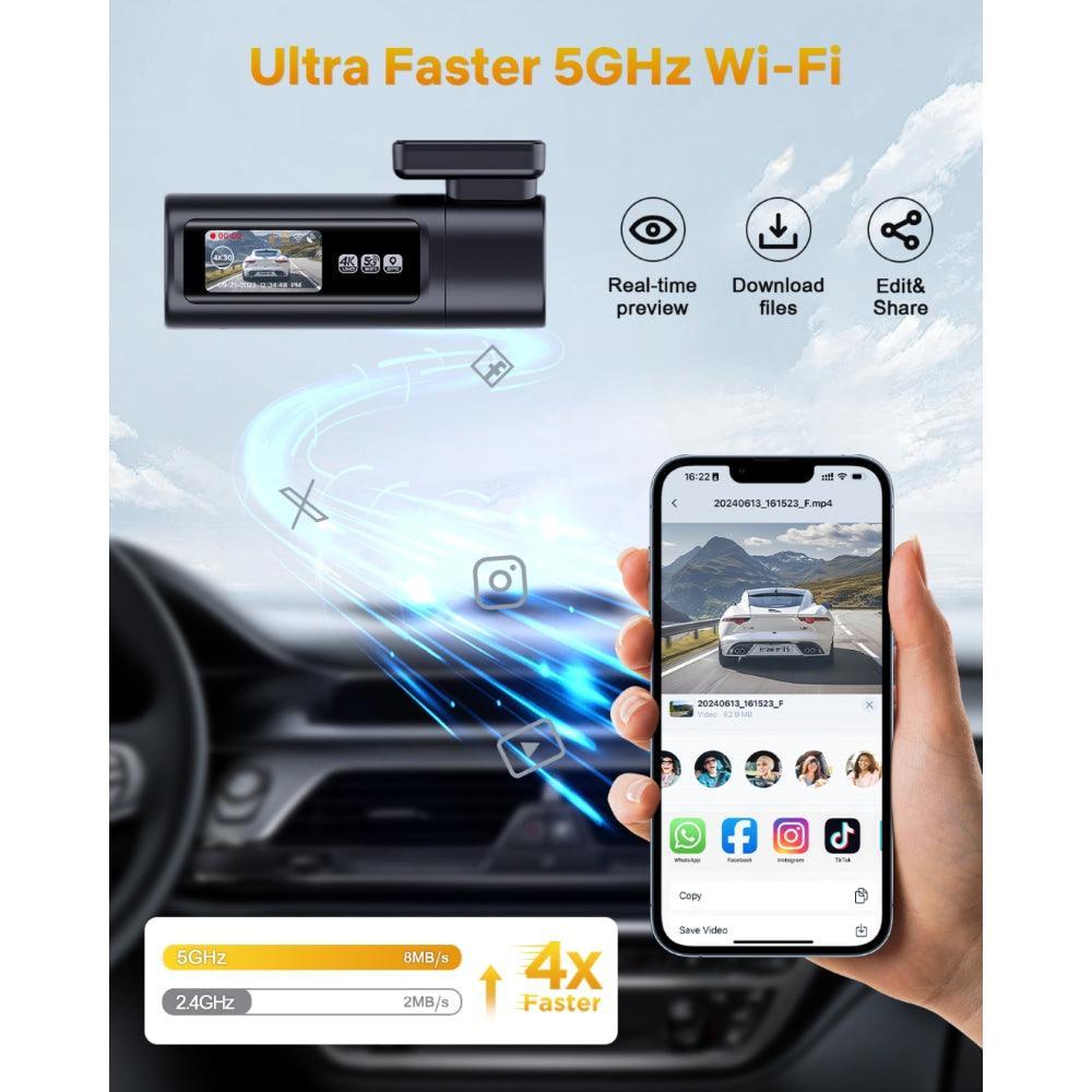 GKU D900 4K 30fps+2.5K 5G WiFi Dash Cam - gkutech