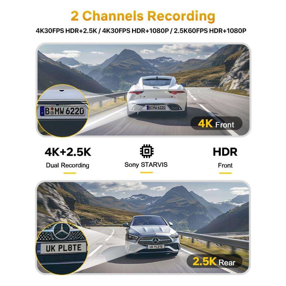 GKU D900 4K HDR ドライブレコーダー GKU D900 4K 30fps+2.5K 5G WiFi Dash Cam – gkutech