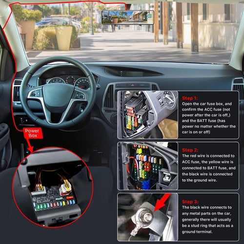 GKU Dash Cam 3m ACC Hardwire Kit - gkutech