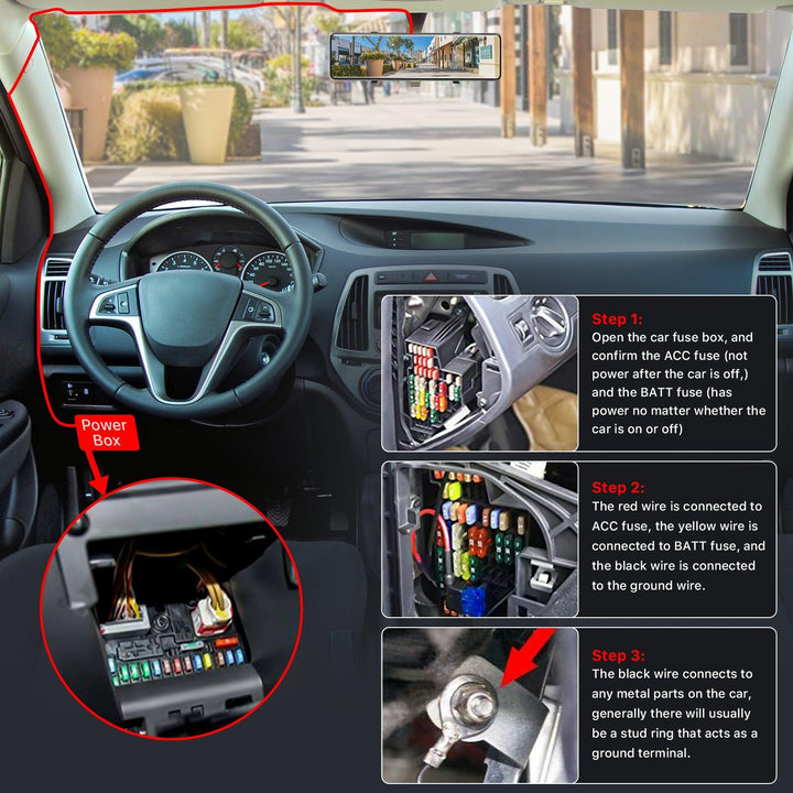 GKU Dash Cam 3m ACC Hardwire Kit - gkutech